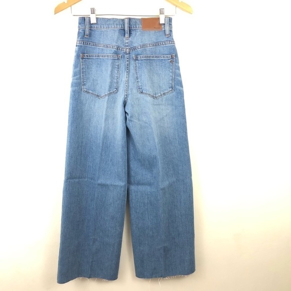 Madewell Crop Wide Leg Button Front Jeans 23 T - Picture 4 of 12